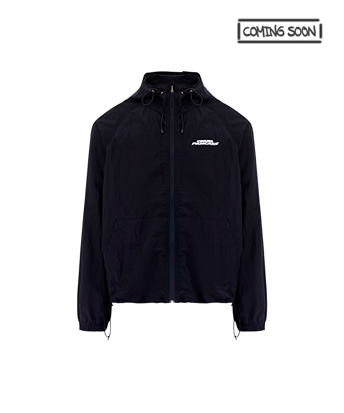 Black windbreaker